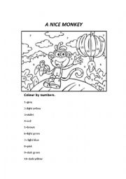 English Worksheet: A NICE MONKEY