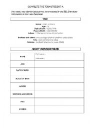 English Worksheet: Introduce Yourself