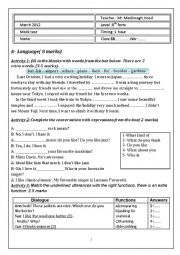 English Worksheet: comprehensive test