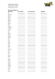 English Worksheet: Test for irregular verbs