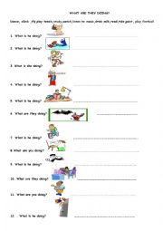 English Worksheet: present continuous exercise