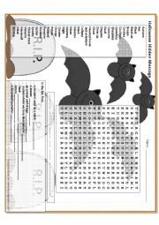 English Worksheet: Halloween Hidden Message