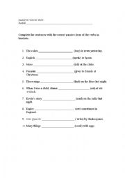 English Worksheet: passive voice test