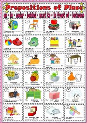 PREPOSITIONS OF PLACE - ON / IN / UNDER / BEHIND / NEXT TO / IN FRONT OF / BETWEEN