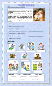 English Worksheet: Routines