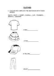 English Worksheet: My Clothes