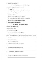 English Worksheet: Graded Reported Speech worksheet