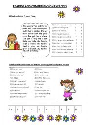 English Worksheet: REVISION ABOUT READING AND ENGLISH STRUCTURES