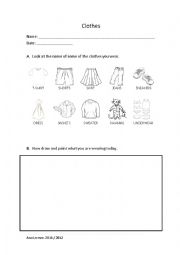 English Worksheet: Clothes
