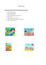 English Worksheet: A HAPPY DAY
