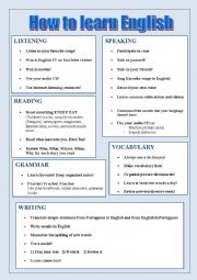 English Worksheet: learning tips