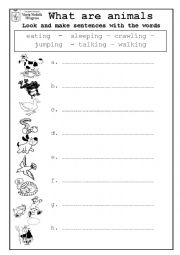 English Worksheet: Farm Animals Actions