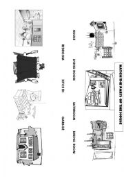 English Worksheet: Match the parts of the house