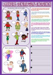 English Worksheet: Physical description_EXERCISES