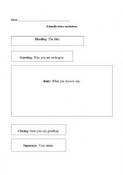 English Worksheet: Friendly Letter Cut & Paste