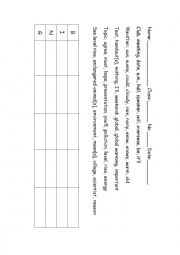 English Worksheet: Word Bingo