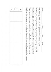 English Worksheet: Word Bingo