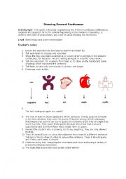 English Worksheet: Drawing Present Continuous