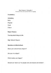 English Worksheet: Glee Season 1 Episode 1