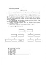 English Worksheet: The family