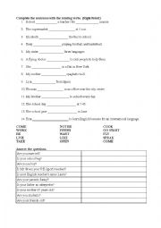 English Worksheet: present tesnse 3rd person singular + yes-no questions