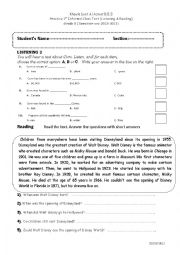 English Worksheet: listening and reading practice