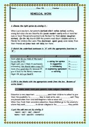 English Worksheet: REMEDIAL WORK 9TH FORM