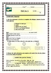 TEST N= 1 7TH FORM TUNISIAN EDUCATIONAL SYSTEM