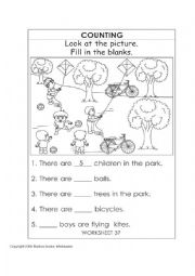 English Worksheet: Counting