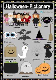 English Worksheet: HALLOWEEN - PICTIONARY