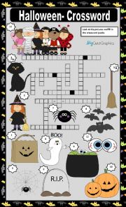 English Worksheet: HALLOWEEN - CROSSWORD