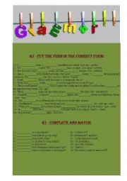 English Worksheet: basic grammar review