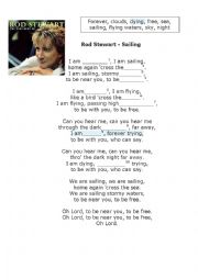 English Worksheet: Im sailing Rod Stewart 