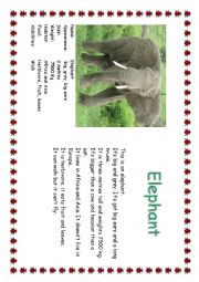 English Worksheet: Animal description