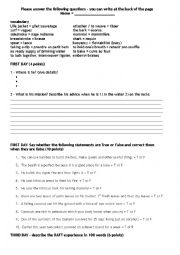 English Worksheet: Man vs Wild - stranded on a beach