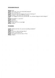 English Worksheet: At the airport role play