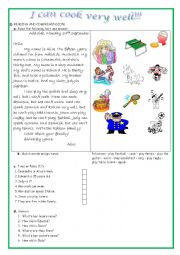 English Worksheet: Can for abilities