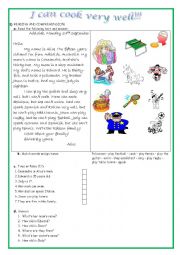 English Worksheet: Can for abilities