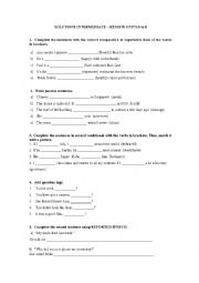 English Worksheet: Review Solutions Intermediate