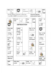 English Worksheet: Imperatives classroom board game