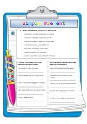 English Worksheet: Simple Present exercises