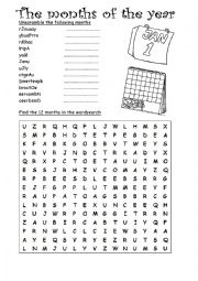 English Worksheet: The months of the year