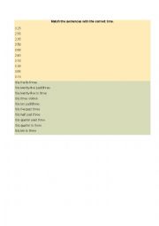 English Worksheet: Tell the time