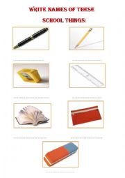 English Worksheet: School things