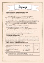 English Worksheet: a set of language tasks dealing with tourism,prepositions,connectors and functions