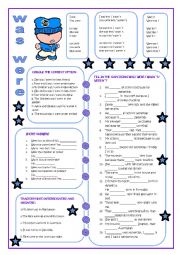 English Worksheet: To BEpast: was / were