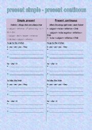 English Worksheet: Simple present and present continuous