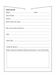 English Worksheet: Book review