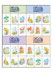 English Worksheet: PLACES BINGO CARD 2