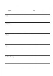 English Worksheet: Beginning, Middle and End Story Organizer and Story Arc Mountain - includes checklist